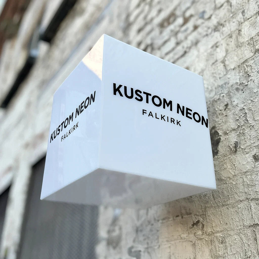 Light Box Sign Cube 'The Finchley' - Cube Light Box Projecting Sign – Kustom Neon Falkirk