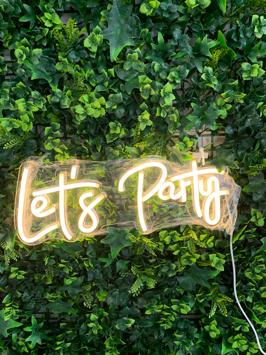 LETS PARTY' silicone LED Neon sign with fitting kit